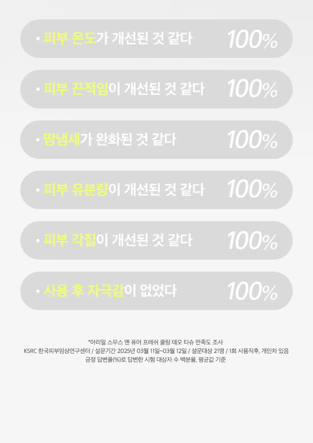 [1+1단독기획] 아리얼 스무스앤퓨어 쿨링 데오 티슈 20매 1+1 기획 3종 택1 상세페이지 54